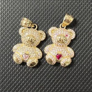 14k Real Gold Teddy Bear Pendant